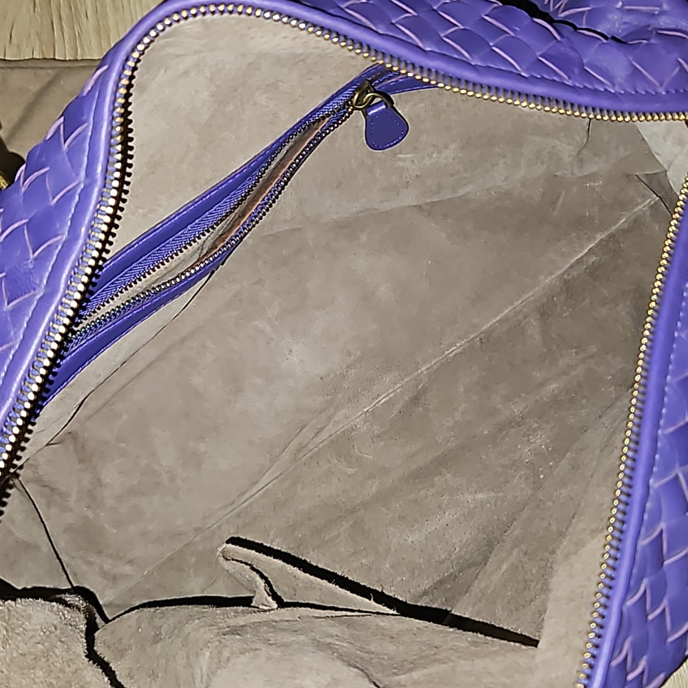 Bottega Veneta Intrecciato Leather Top-Handle Tote in Vivid Purple - Picture 9 of 14